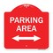 Signmission Parking Area W/ Bidirectional Arrow, Red & White Aluminum Sign, 18" x 18", RW-1818-23467 A-DES-RW-1818-23467 - alternate 1